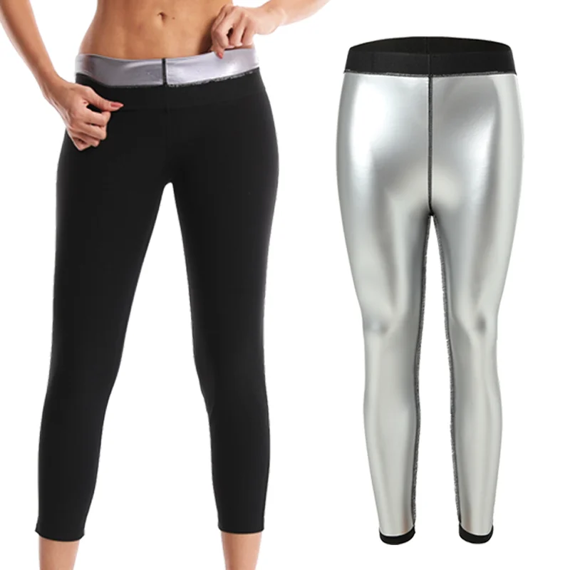 Sauna Slimming Pants Long Waist Trainer Sweat Hot Thermo Weight Loss Women Fat Burning Pants Compression Leggings Trimmer Shaper