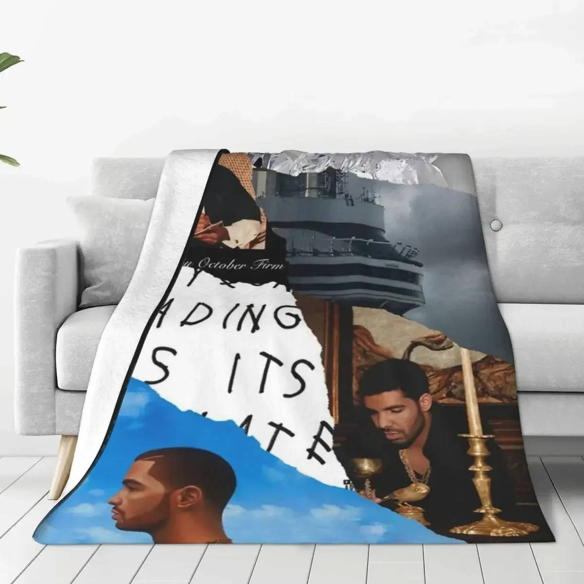 Manta de Collage Drake para el hogar, manta de franela súper suave para dormitorio, álbumes cómodos, rapero decorativo, Drakes,