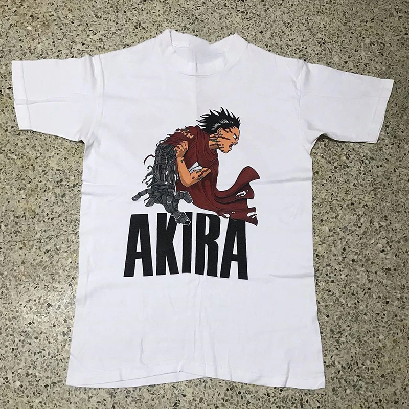 

Akira Akira Japanese Manga Print American Band Singer T-shirt Men Fashion Street Hip-hop Rock Short-sleeved Women Top