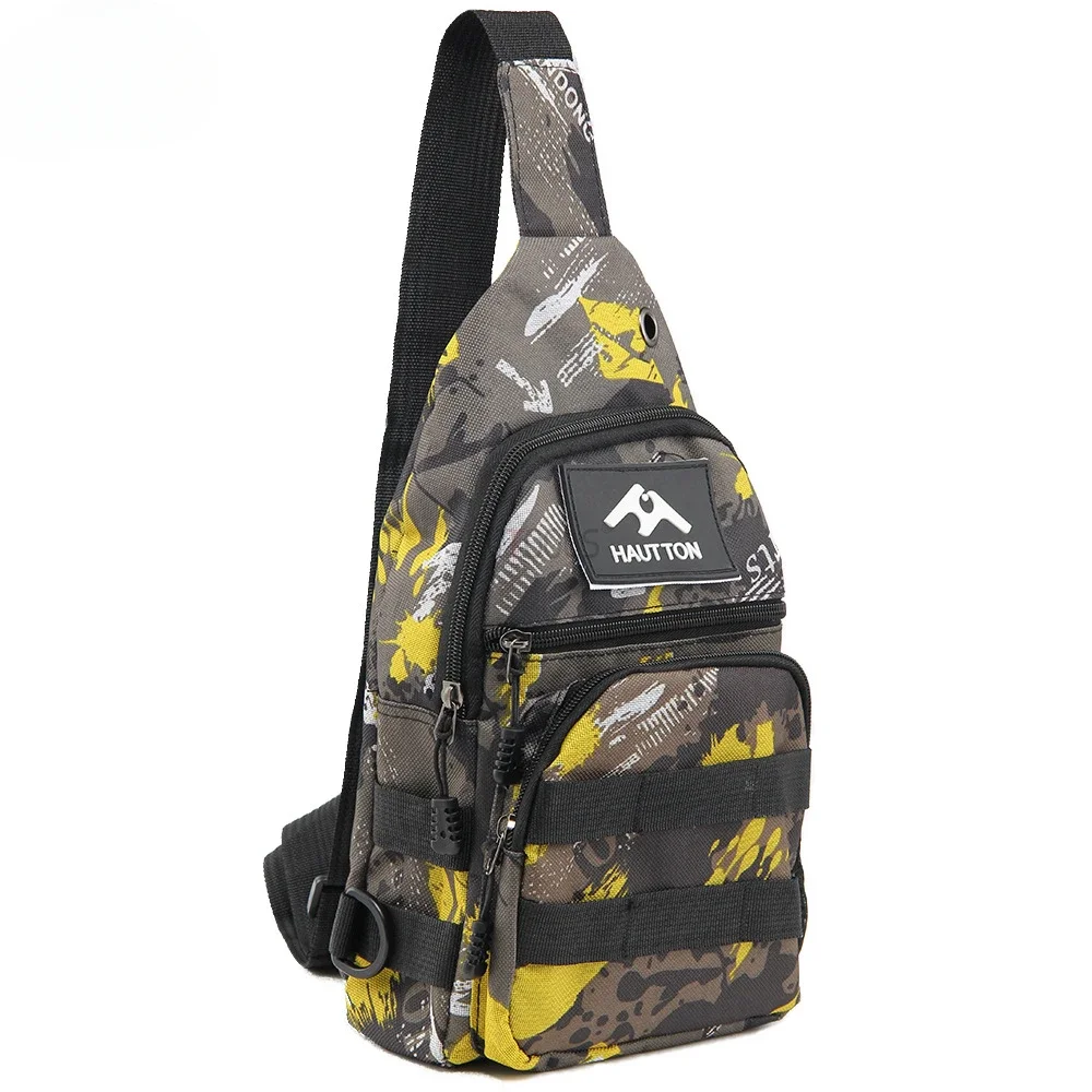 New Fishing Gear Pole Chest Bag Multi Functional Fishing Backpack Insert Rod Camo Outdoor Single Shoulder Diagonal Straddle Bag