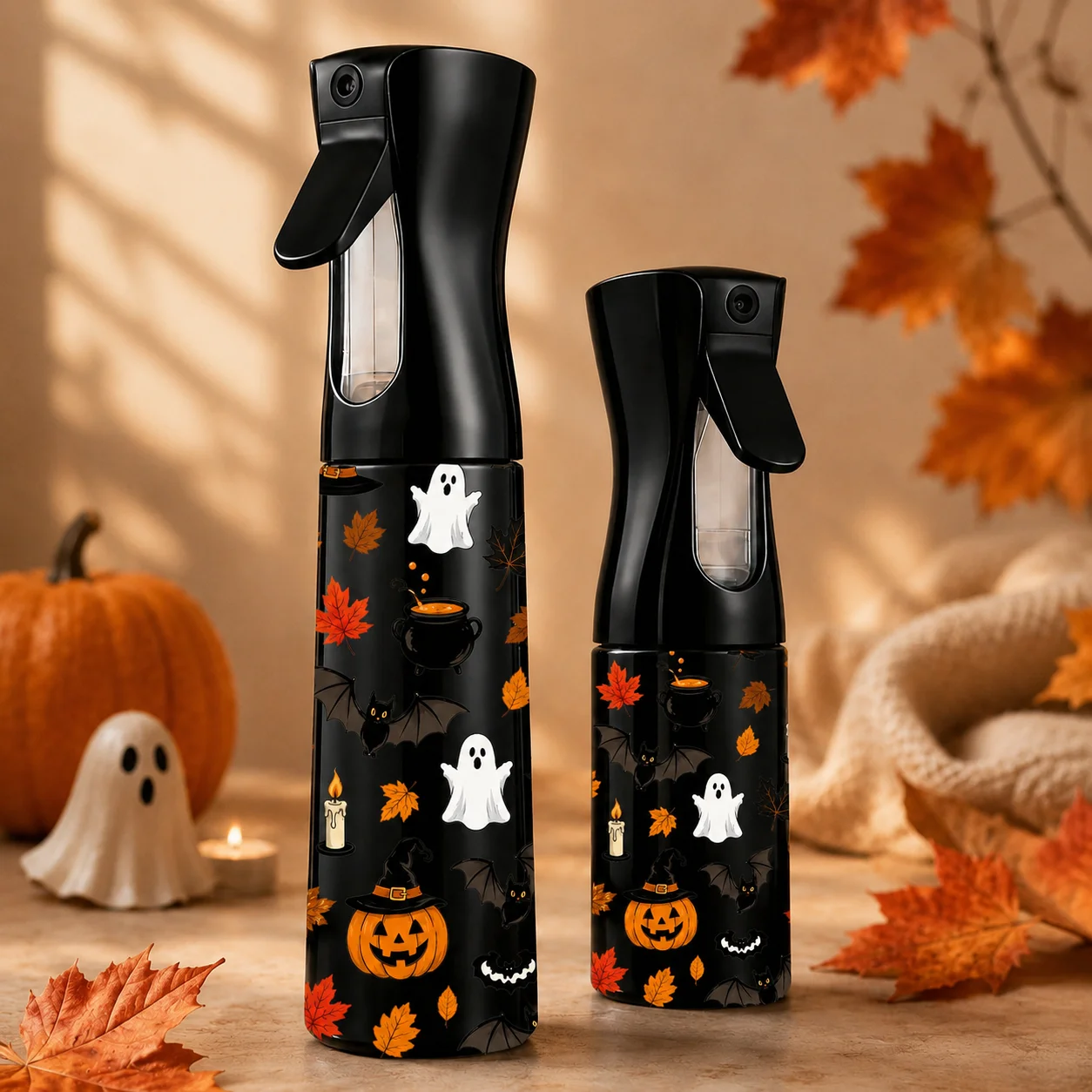 Fine Mist Spray Bottle Halloween Christmas Refillable Spray Bottle 200ml 300ml Continuous Mister for Hair Face Travel Salon