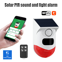 Smart Outdoor Solar USB PIR Infrared Alarm Wireless WiFi Siren Waterproof Burglar Security Strobe Sensor Tuya App Remote Control