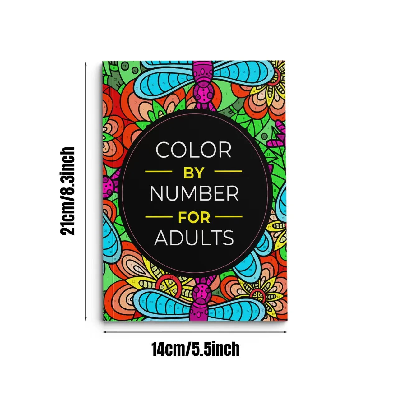 Adult Color by Number Book, Relaxing Art Therapy Coloring Pages for Stress Relief and Mindfulness