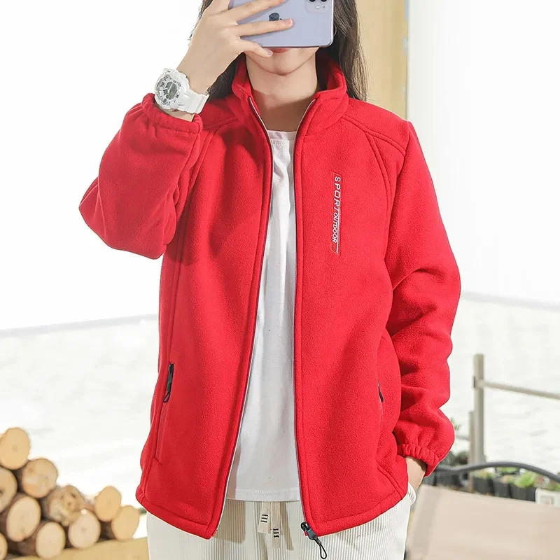 2024 New Polar Fleece Padded Coat Sportshirt Women\'s Autumn Winter Cardigan Loose Large Size Casual Cotton-Padded Jackets Female