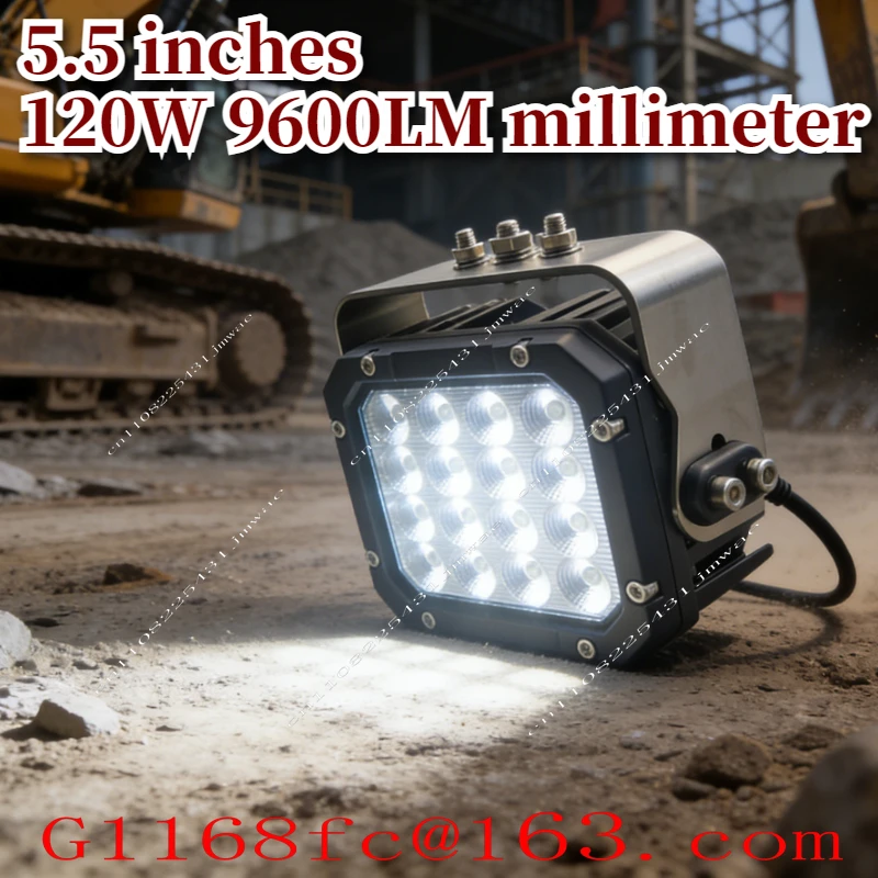 5.5-Inch 120W 9600LM Mm 6000K Heavy-duty Lighting IP68 Waterproof and 304 Stainless Steel Heavy-duty Lighting for Harsh
