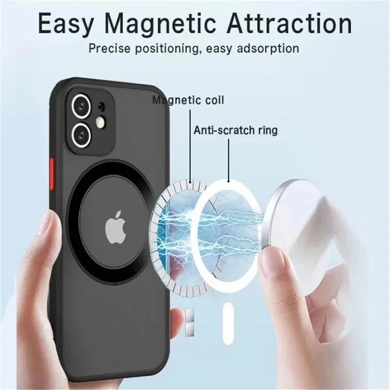 Luxury Magnetic For Magsafe Wireless Charge Phone Case For iPhone 15 14 13 12 11 Pro Max Mini 14Plus X XS Shockproof Armor Cover