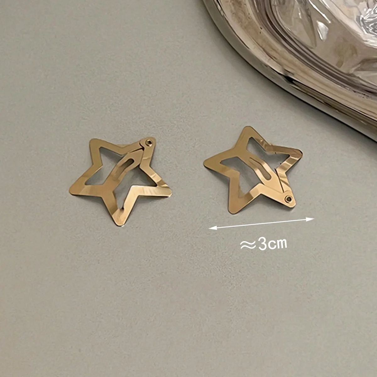 8 قطع من مشابك الشعر على شكل نجمة، مشابك شعر بإبزيم معدني، إكسسوارات شعر ذهبية، مشابك شعر على شكل نجمة لطيفة، مشابك شعر بإبزيم مضاد للانزلاق، مناسبة