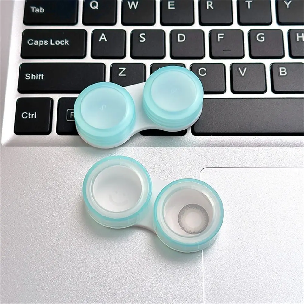 Estuche de plástico para lentes de contacto, estuche portátil de Color sólido para lentes de contacto, soporte de viaje