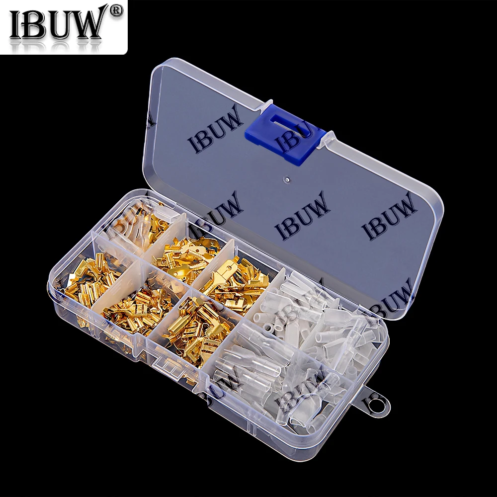 210PCS 2.8/4.8/6.3mm Wire Crimp Terminals Kit Copper Male Female Spade Connectors Insulated Sleeve Electrical Conector Box 2.8mm