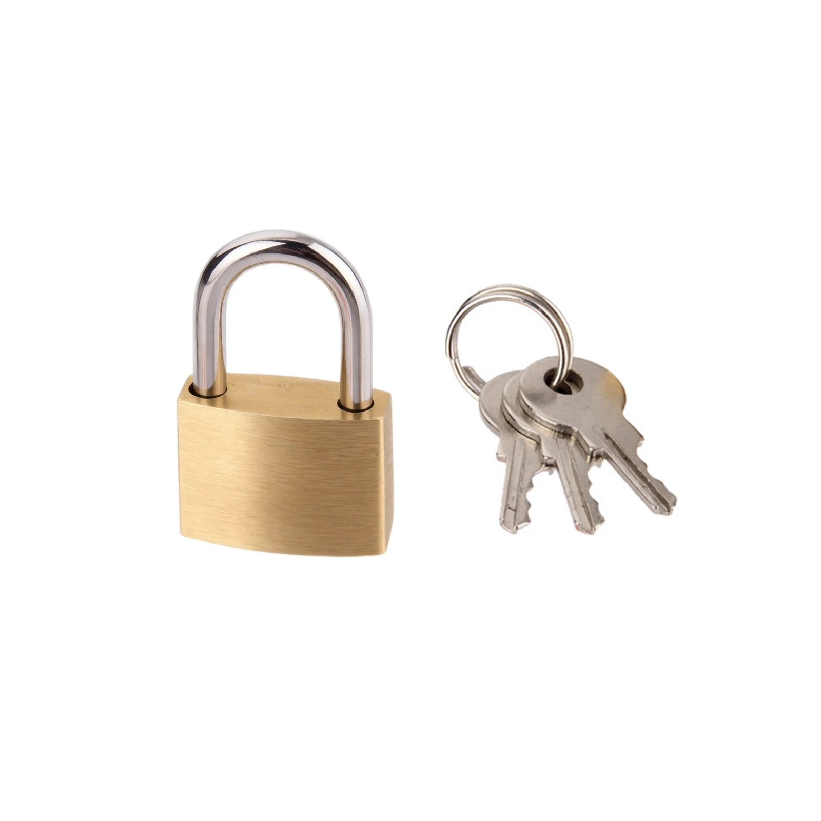 Solid Brass Padlock with 3 Keys, Small Security Padlocks, Small Padlock for Luggage Bag Mailbox Backpack, and Computer Case
