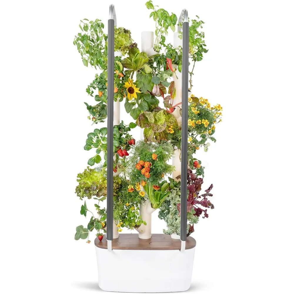 3.0 Hydroponics Growing System Kit,Vertical Indoor Garden Planter Herb Garden,30 Non-GMO Indoor Plants,Herbs, LED Grow Lights