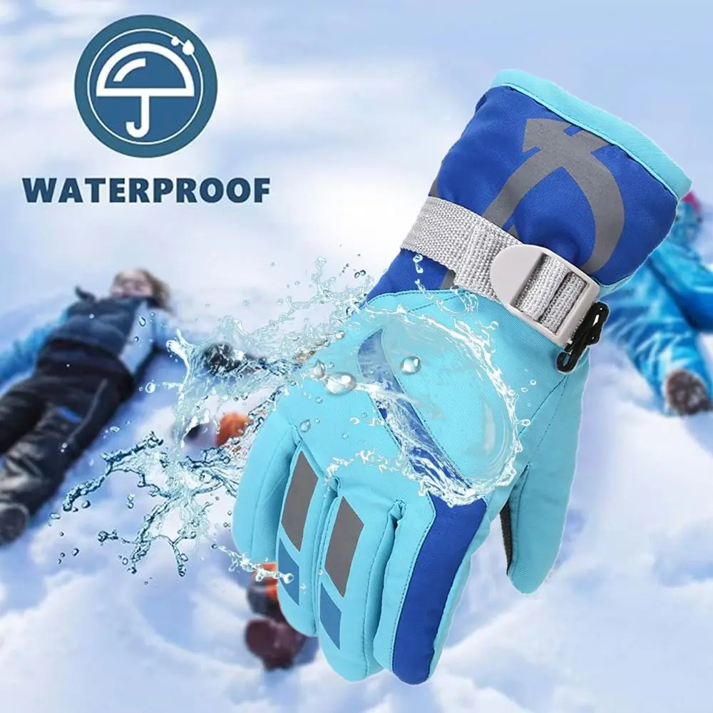 New Children Kids Winter Snow Warm Gloves Boy Girl Ski Snowboard Windproof Waterproof Thicken Keep Warm Winter Motorcycle Gloves