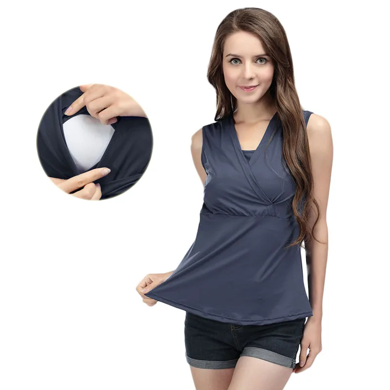 Summer Maternity Camisole Sleeveless Nursing Tank Top Soft Modal Breastfeeding Fashion Clothing Free Shipping