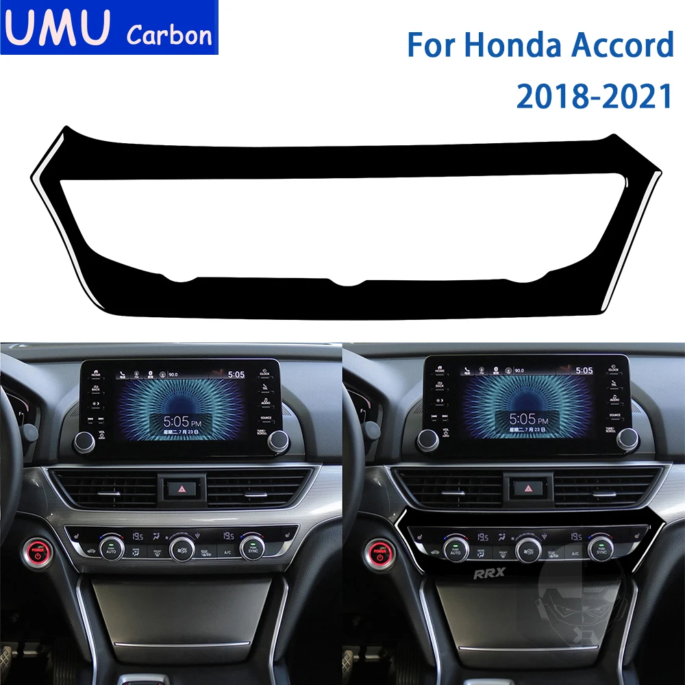 

For Honda Accord 2018 2019 2020 2021 Accessories Car Interior Air Condition Panel Trim Sticker Decoration Glossy Black Plastic