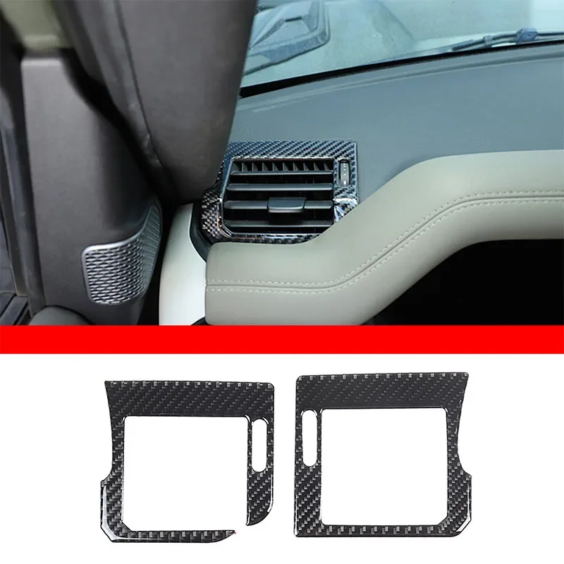 For Land Rover Defender 2020-2024 Car Dashboard Side Air Outlet Sticker Soft Carbon Fiber Interior Accessories