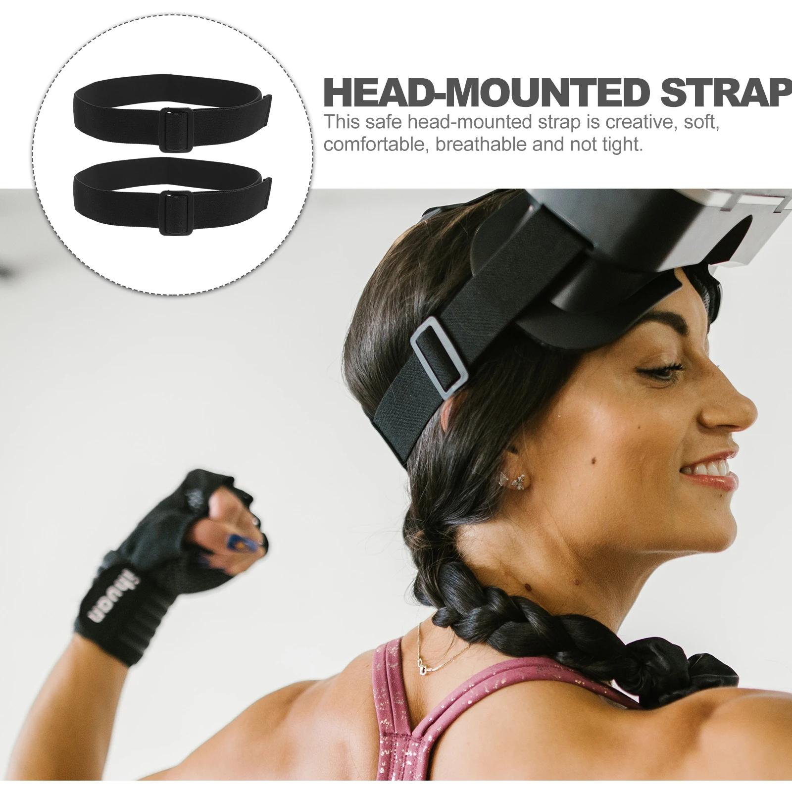 

2 Pcs Head-mounted Eye Protection Device Sunglasses Straps Eyeglasses Adjustable Goggle for Vr Polyester Elastic Goggles