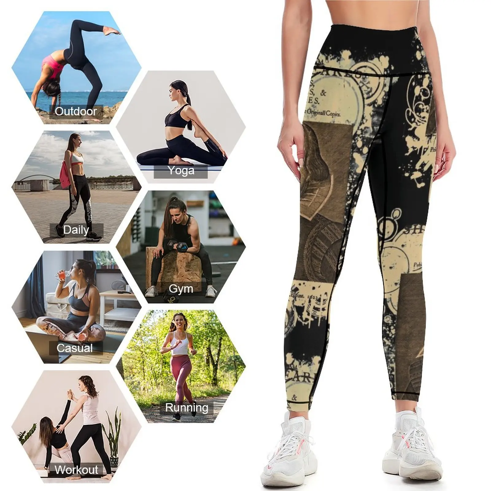 Shakespeare First Folio Front Piece Leggings Ropa deportiva para mujer Pantalones para correr Leggings para mujer