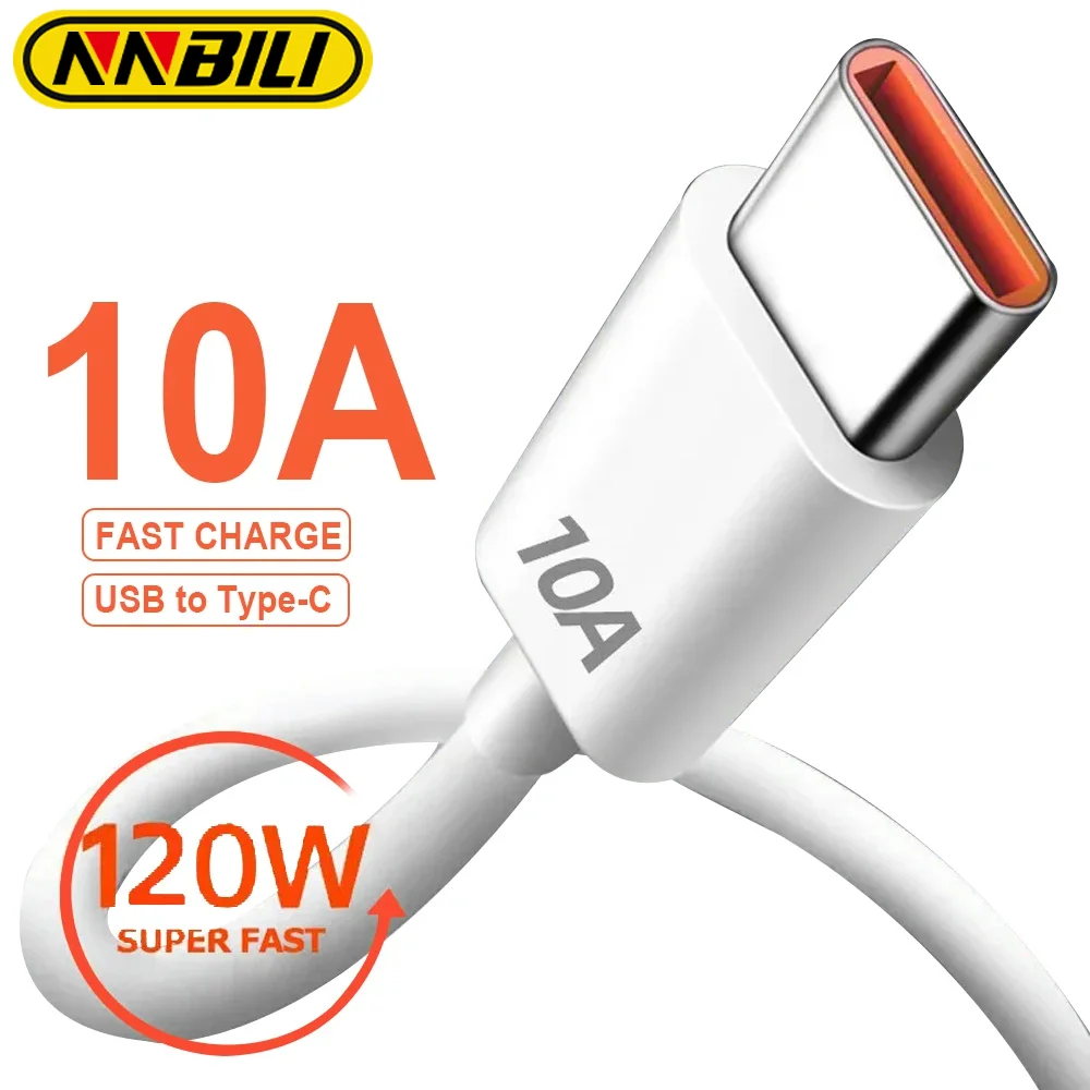 NNBILI NEW 10A USB Type C Cable 120W Fast Charging Cable USB C Data Cable for Honor 50 Pro Huawei P60 Mate 60 0.25M/1M/1.5M/2M