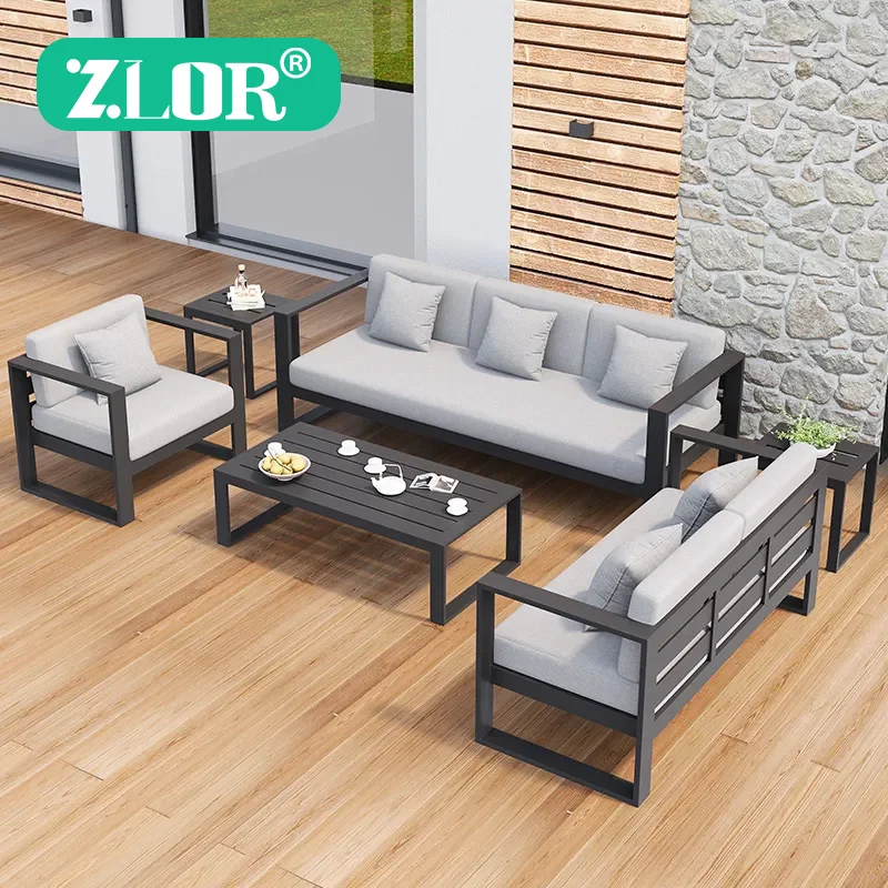 Tariff Reduction Aluminum Outdoor Sofa Set Furniture for Hotel Use Aluminum Sofas Garden  Sofa Sets Patio Furniture Urgent Order