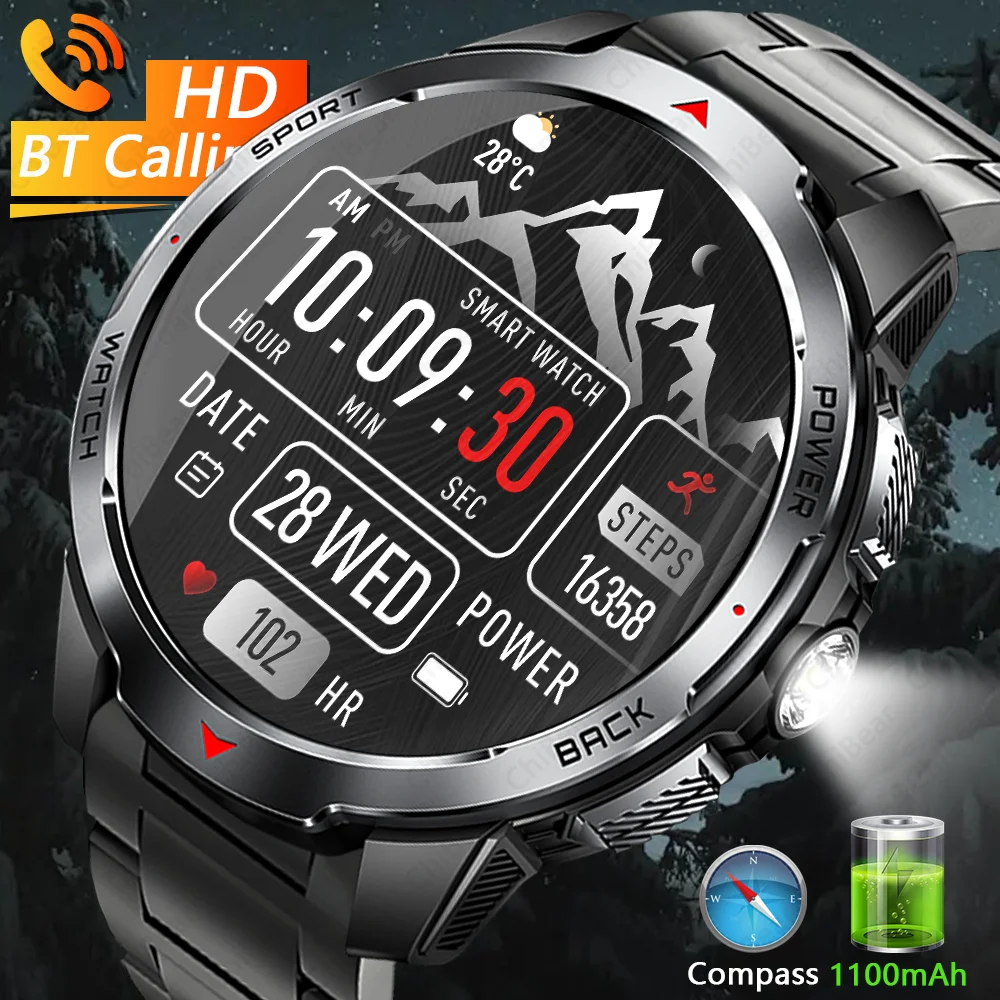

2025 New Smart Watch for Men Women 1100mAh Long Battery Life 3ATM Waterproof Heart Rate Fitness Track Bluetooth For Android IOS