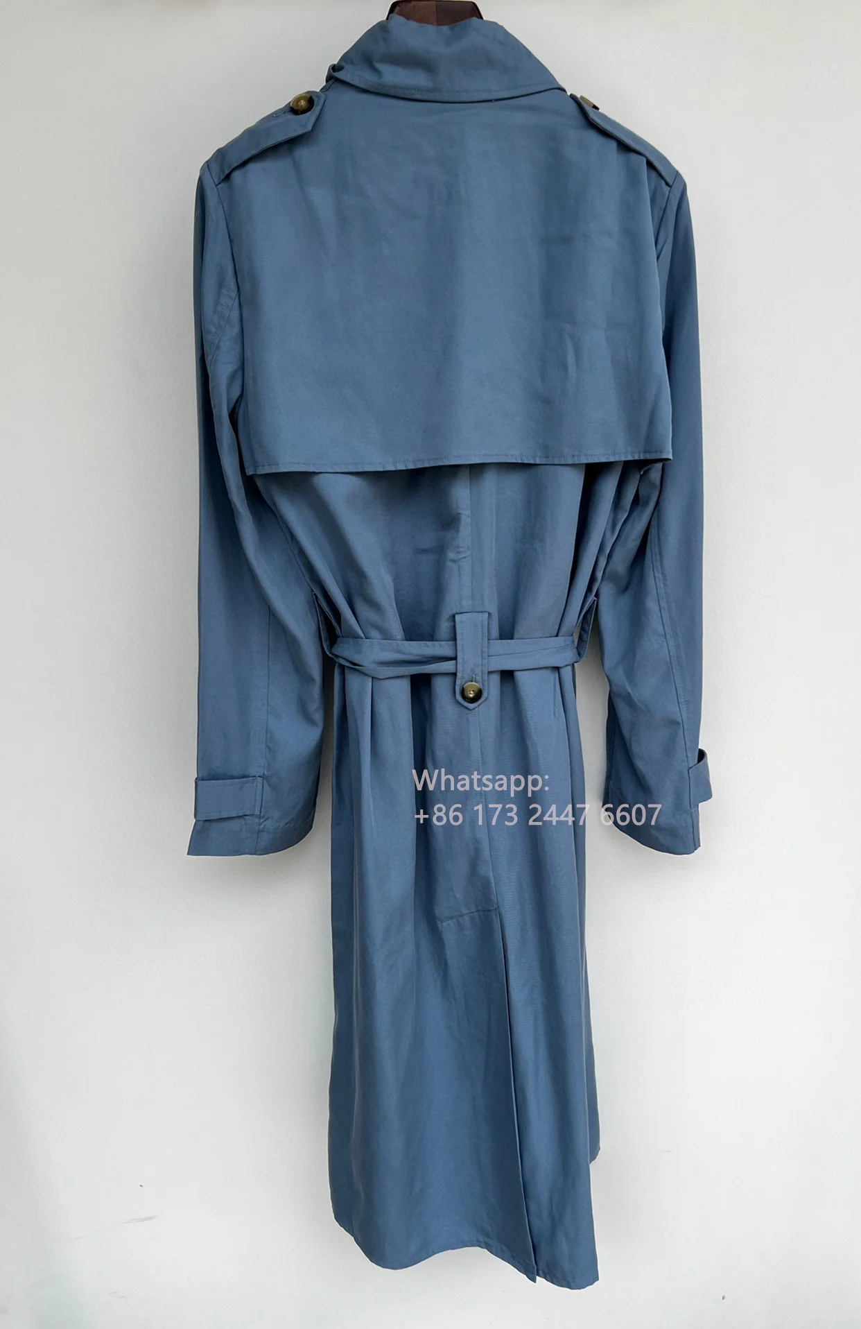 Zad*Vol* Winter Women Trench Jacket Coat Blue Color Lycell Full Sleeves Casual Long Version Elegant England Style