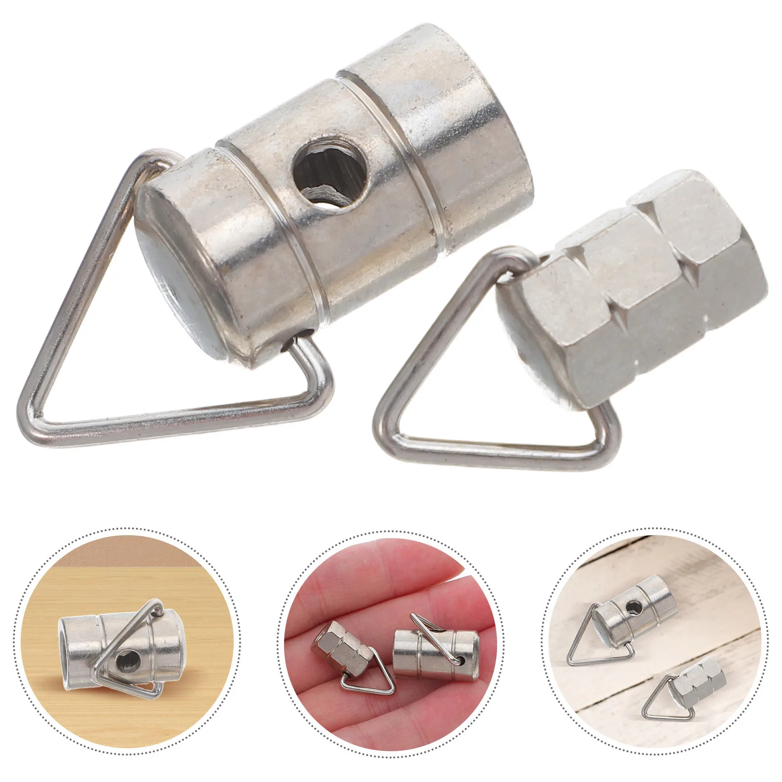 

2 PCS Strap Guitar Parts Silver Hook Banjo Metal Acoustic Locks Belt Insurance