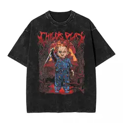 Sprana koszulka dziecięca zabawowa Chucky Hip Hop T-Shirt w stylu Vintage główna ulica Streetwear z krótkim rękawem letnie koszulki męskie kobiety