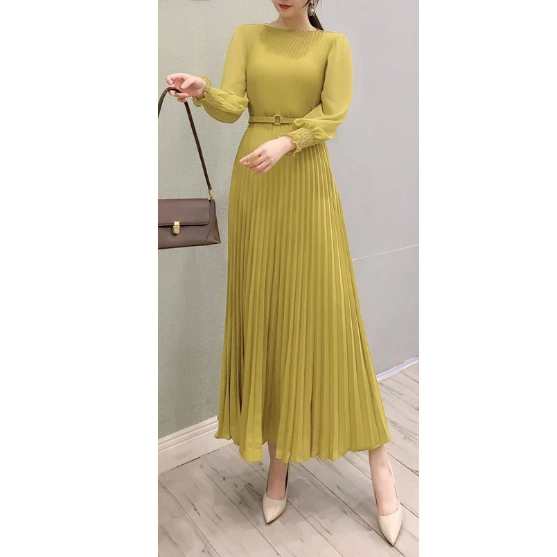 Women Solid Color Maxi Dress with Belt Female Streetwear Vintage Dress Tie Front Dress Y2k Casual  Beach Long Swing Robe