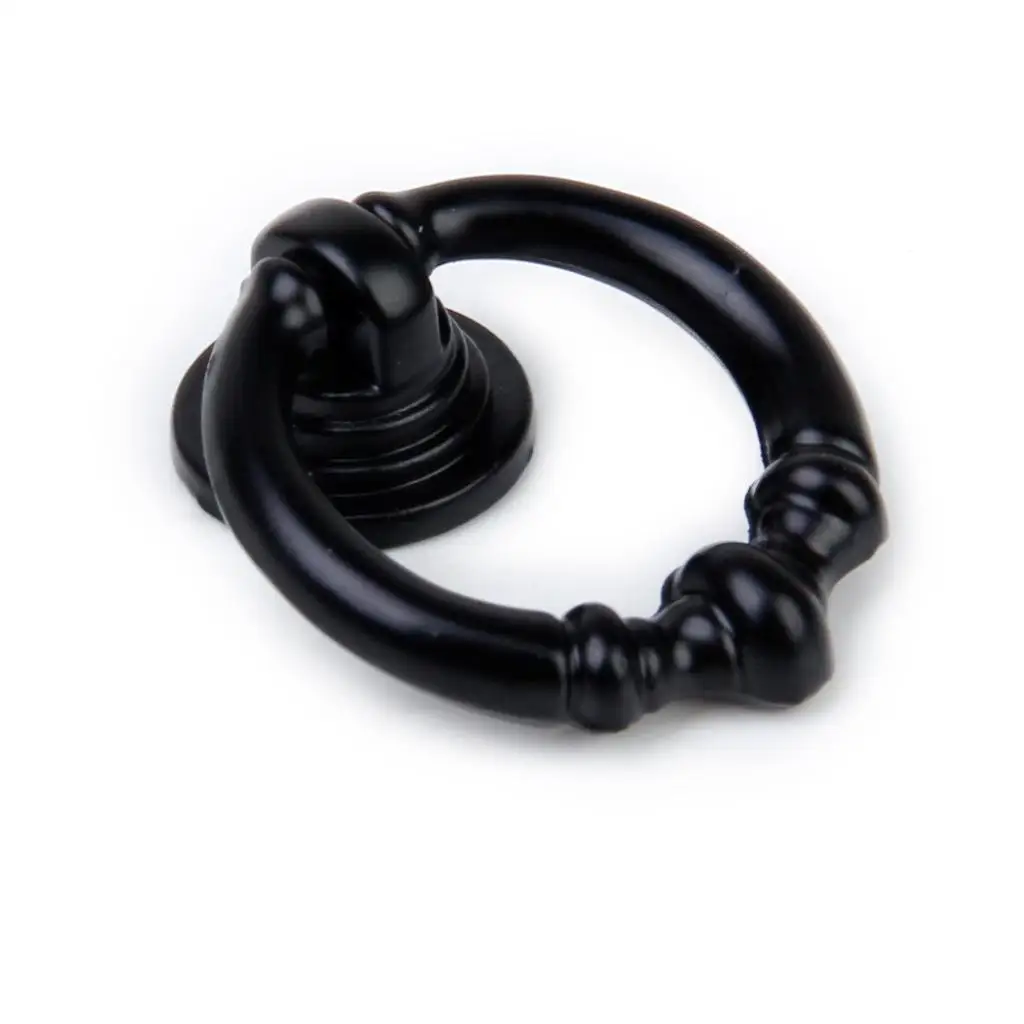 2pcs Vintage Cabinet Drawer Dresser Pull Handle Knob Matte Black Decorative Furniture Handles for Home Storage