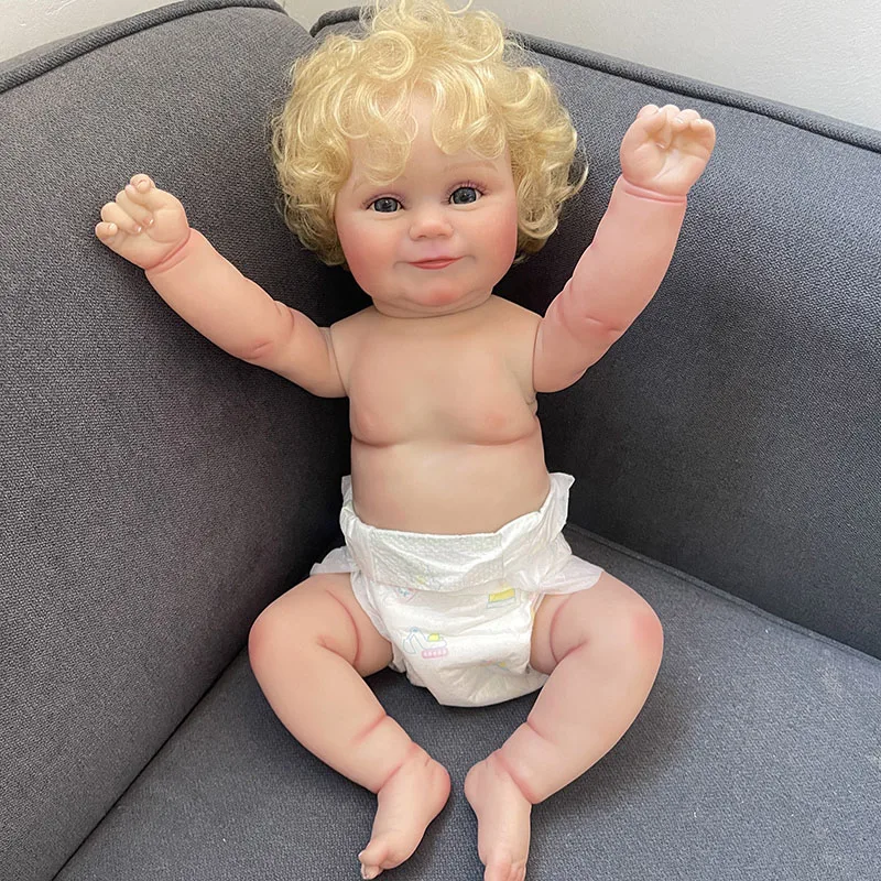 48CM Full Body Reborn Baby Dolls Newborn Maddie with 3D Skin Multiple Layers Painting with Visible Veins Soft Touch Doll