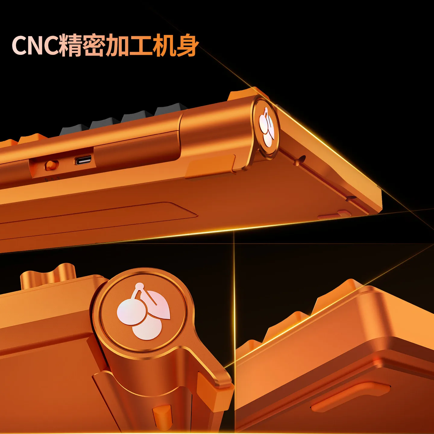 Custom Vibrant Orange 75% Layout Enhanced Wireless Tri-Mode Custom Mechanical Keyboard Translucent Switch Professional Gift.