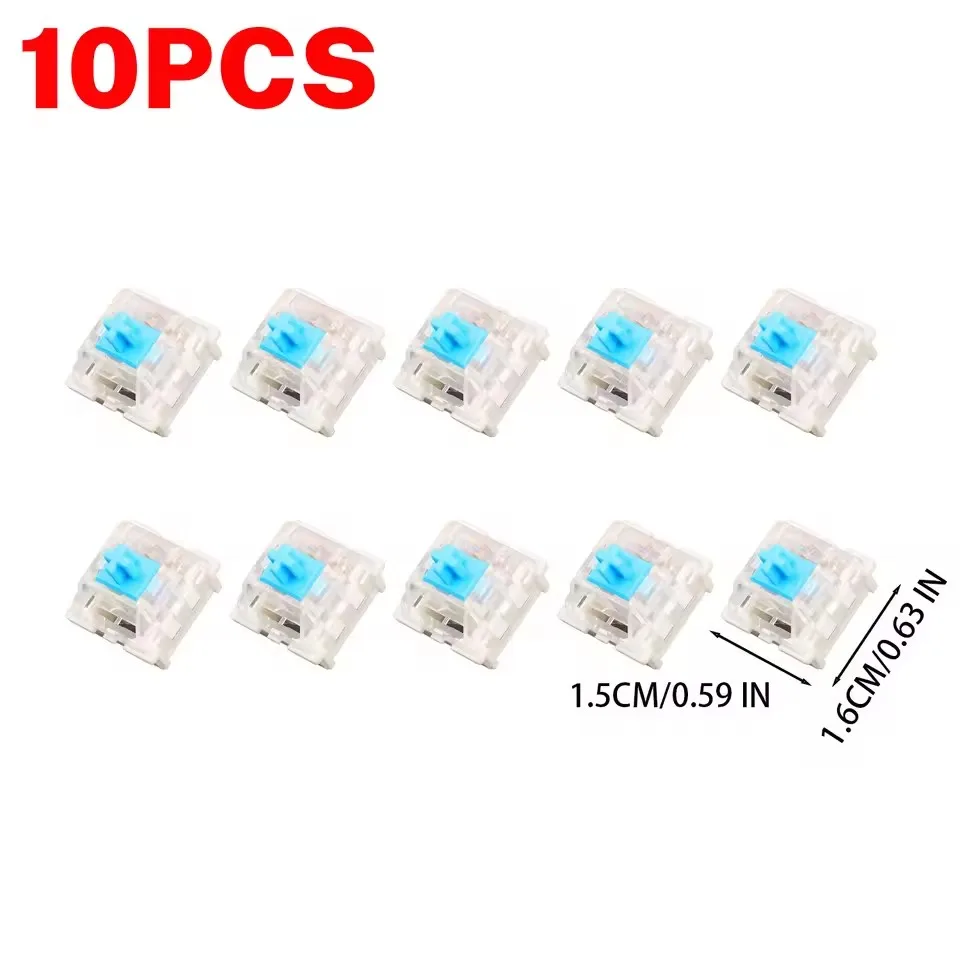 3-Pin Mechanical Keyboard Switches (Blue/Red/Brown) — 10/30 Pack