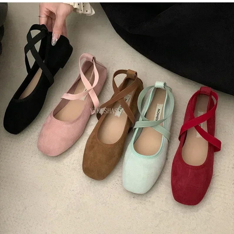 2024 New Spring Summer Flat Ballet Shoes Women's Shoes Retro Mary Jane Shoes Ballet Flats Women Zapatos Mujer