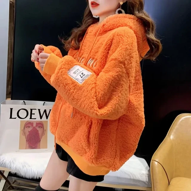 Orange hoodie crop top clearance