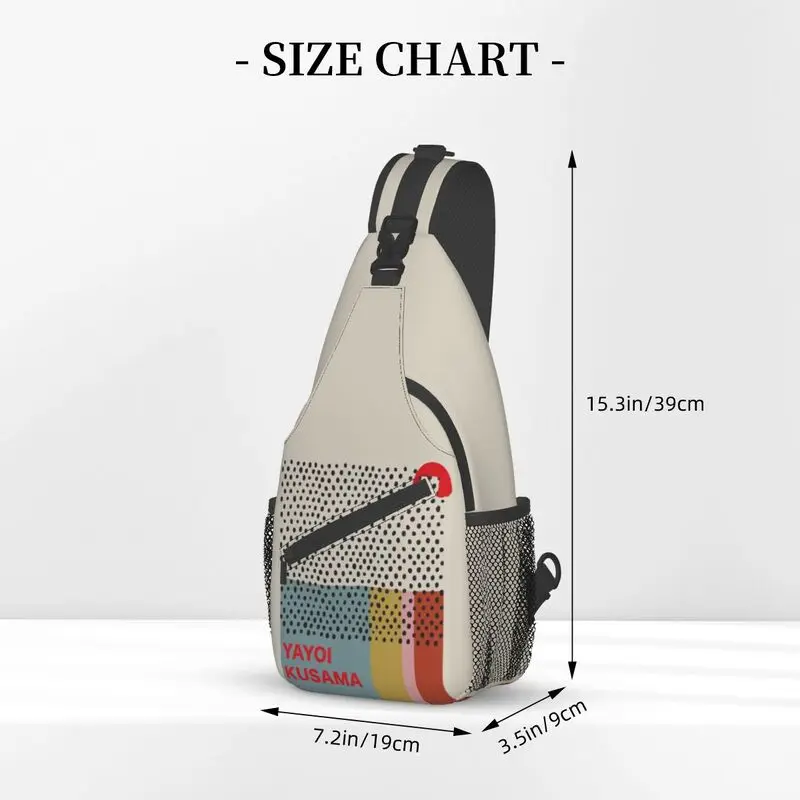 Yayoi Kusama Infinity Dots Sling Chest Crossbody Bag para hombres, mochila de hombro informal para viajes, ciclismo