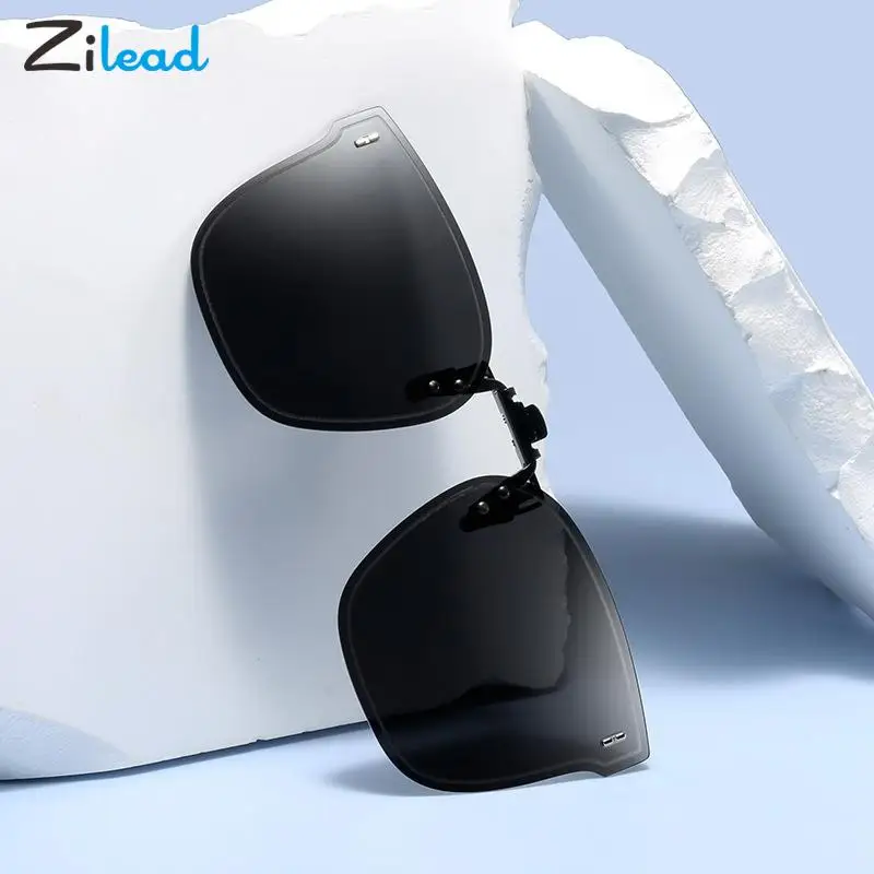 Zilead óculos polarizados para homens e mulheres, clip on óculos de sol, flip up visão noturna, ao ar livre, condução, pesca, descolorido