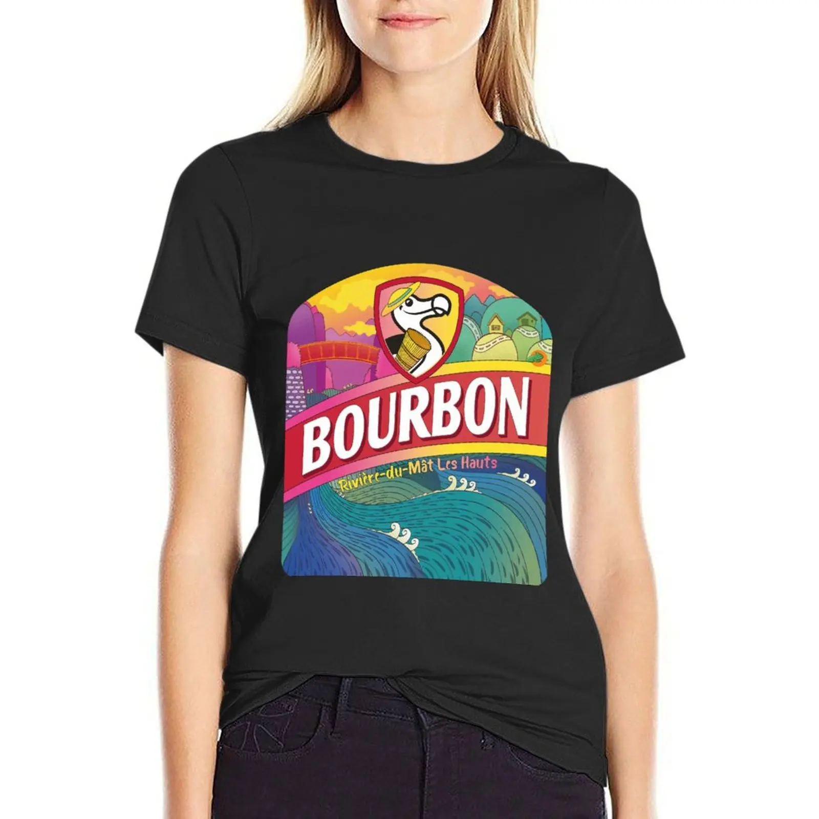 Bourbon dodo beer t-shirt summer tops kawaii clothes abbigliamento estetico vestiti estetici magliette per le donne