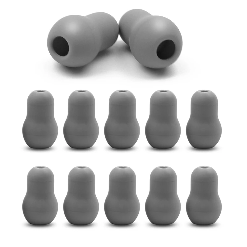 10PCS Grey Silicone Universal Super Comfortable Soft Spare Stethoscope Replacement Earbuds Earplug Eartips Earpiece for Littmann