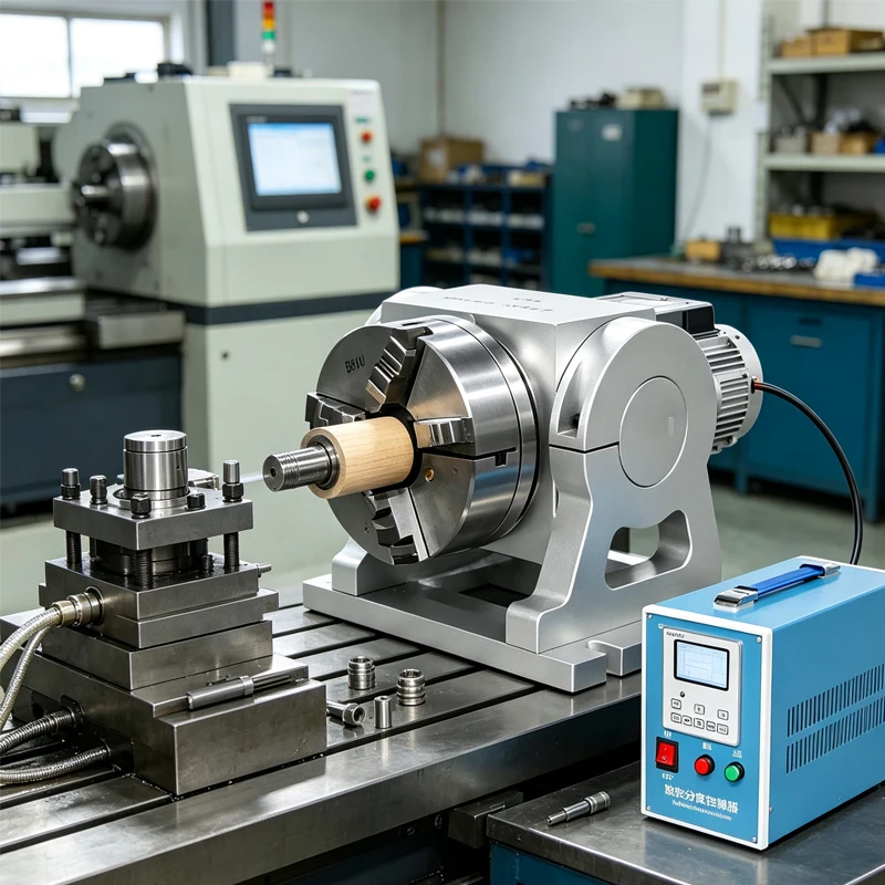 Rotary Chuck Indexing Dividing Head, 100mm 3/4 Jaws 4th Axis Rotary Table with Nema34 86mm Stepper Motor, 50:1 Speed Reducer