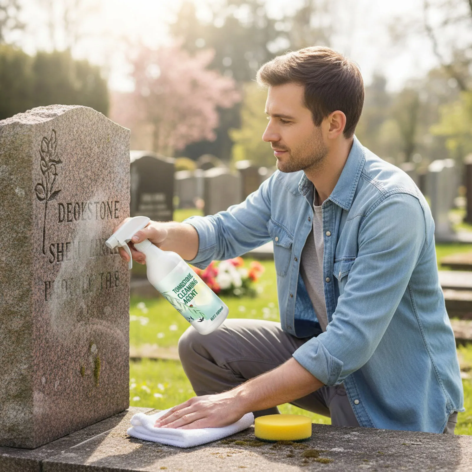 Granite and Marble Cleaner Highly Effective Headstone Cleaning Spray Headstone Restoration Spray for Graves and Memorials