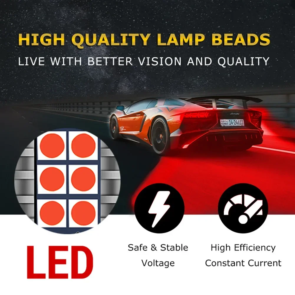 1pcs Red 1157/T20/1156 LED Strobe 5 Times Stop Bulbs Tail Blinking Light Turn Signal Lamp 27SMD Brake Light Driving Light - Image 3