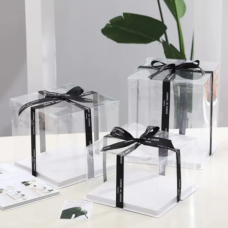 Transparent Cake Box 4-10 Inch Gift Box for Birthday Party