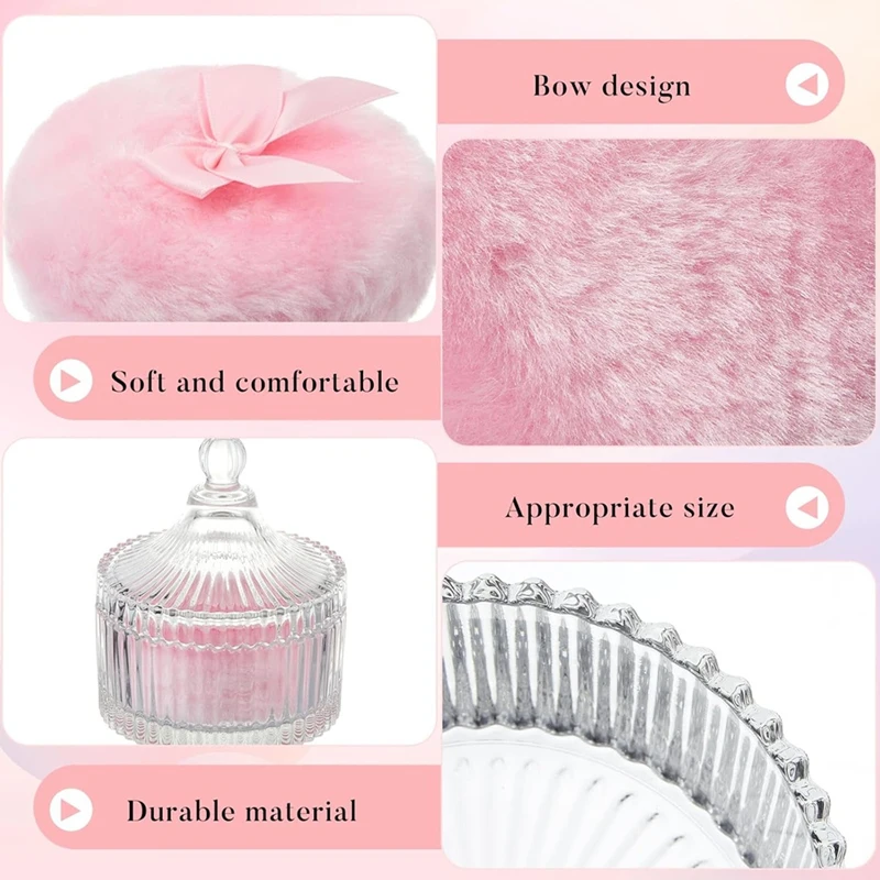 대형 바디 퍼프 샌드 용기, 거품 퍼프 크리스탈 용기, 부드러운 파우더 용기, 3 팩