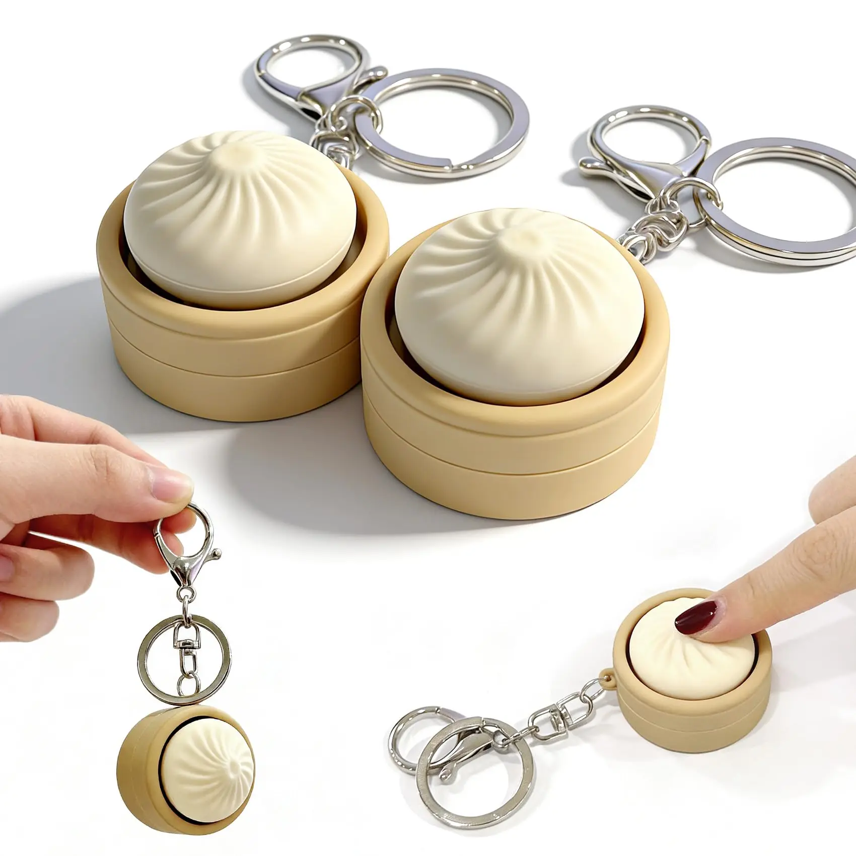

Creative Mini Steamer Bun Pendant 2Stress Relief Soft and Slow Rebound Decompression Simulation Hanging Bag Decoration Toy Gifts