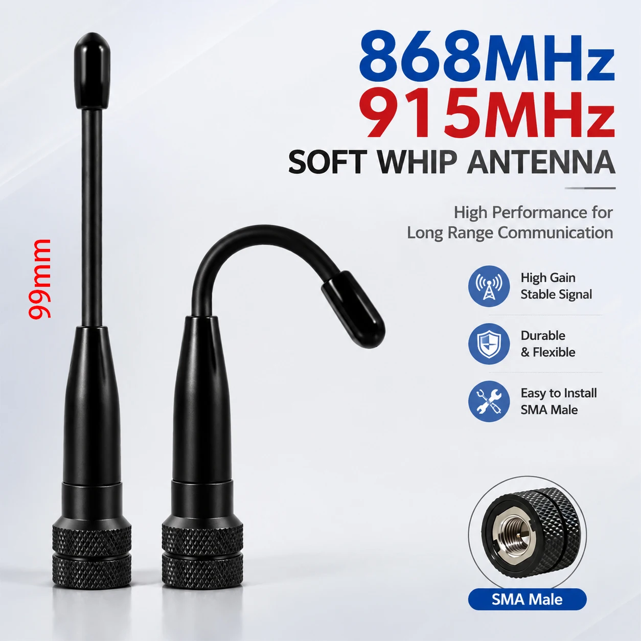 Antena Lunak GIZONT LoRa 868MHz 915MHz SMA Antena Kecil Untuk Papan Meshtastic ESP32 Lora32u4 II Internet WiFi Antena VSWR Rendah