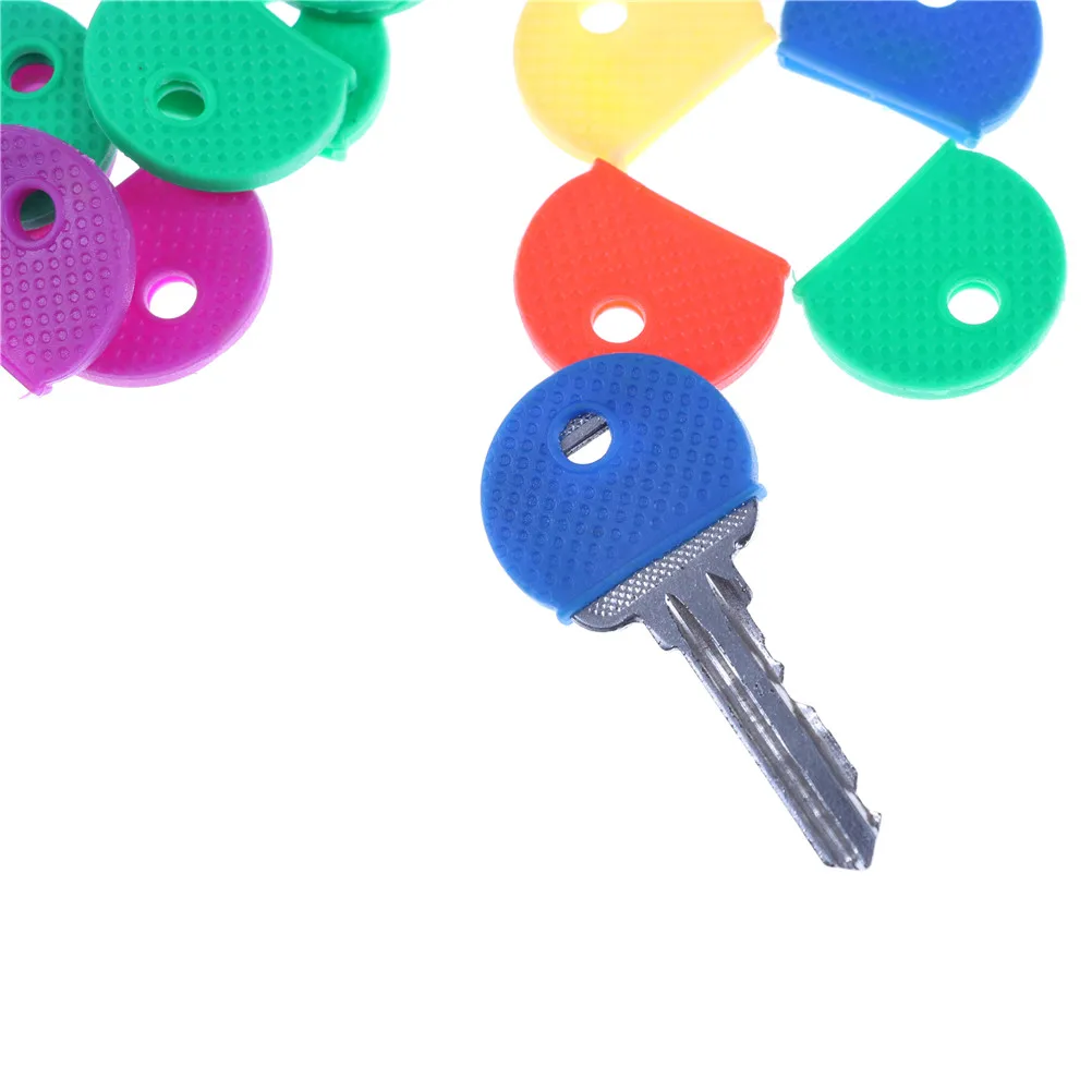 10/20pcs Bright Colors Hollow Multi Color Rubber Soft Keys Locks Cap Key Covers Topper Keyring Elastic Case Round Soft Silicone