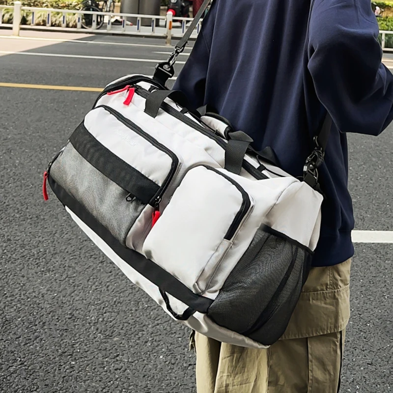 男性と女性の大容量トラベルバッグ、ドライウェット分離、フィットネスバッグ、ヨガバッグ、ハンドバッグ、荷物バッグ