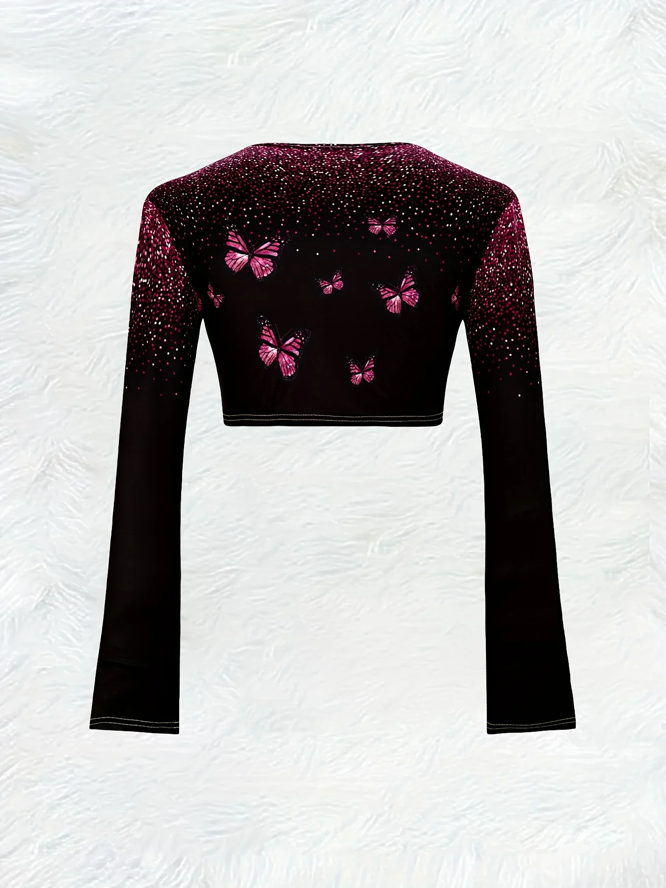 Printed Design Casual Style Butterfly Print Sparkle Gradient Design Women's Cardigan