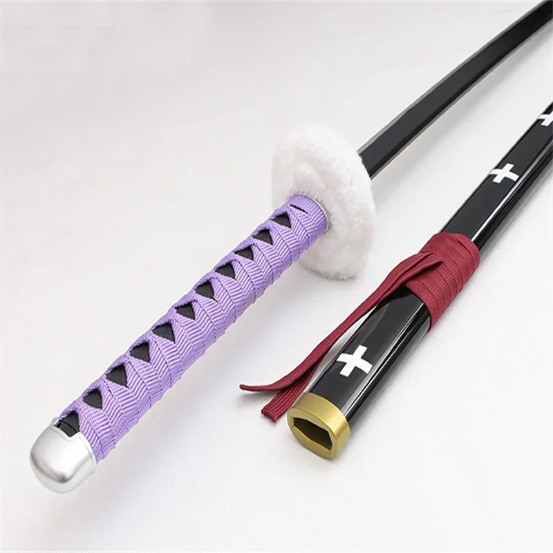 Cosplay Trafalgar Law Wood Katana Weapon Role Play Trafalgar D Water Law  Red/Purple/White Style 104cm Sword