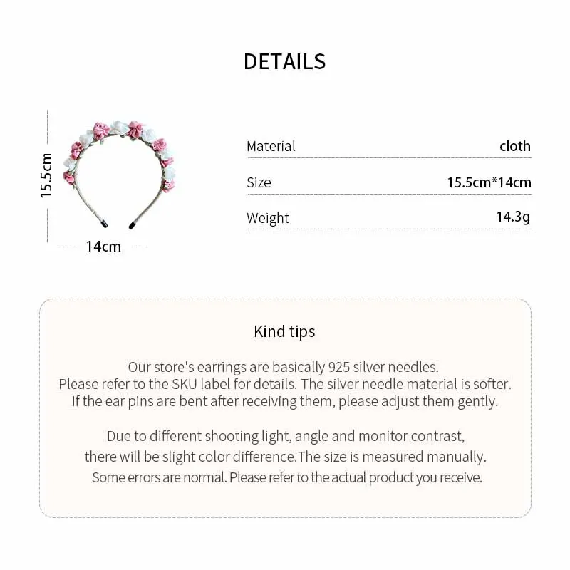 Fairy Garland Simulation Flower Hairbands Women Sweet Adjustable Floral Hair Hoops Vacation Hair Ornaments Headdress Z - view 6